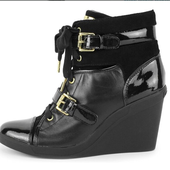 MICHAEL Michael Kors Shoes - Michael Michael Kors Skid Wedge Black Boot 9.5 M